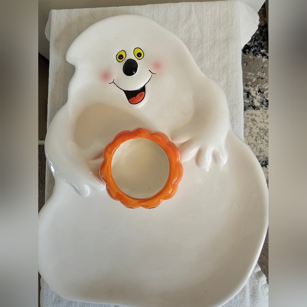 Halloween Ghost Chip And Dig Serving Platter